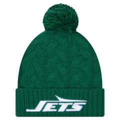 New York Jets New Era Women's Cable Cuffed Knit Hat with Pom - Green - NFL