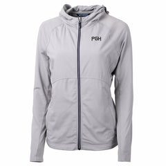 Pittsburgh Pirates Cutter & Buck Women's City Connect Adapt Eco Knit Hybrid Recycled Full-Zip Hooded Jacket for sale
