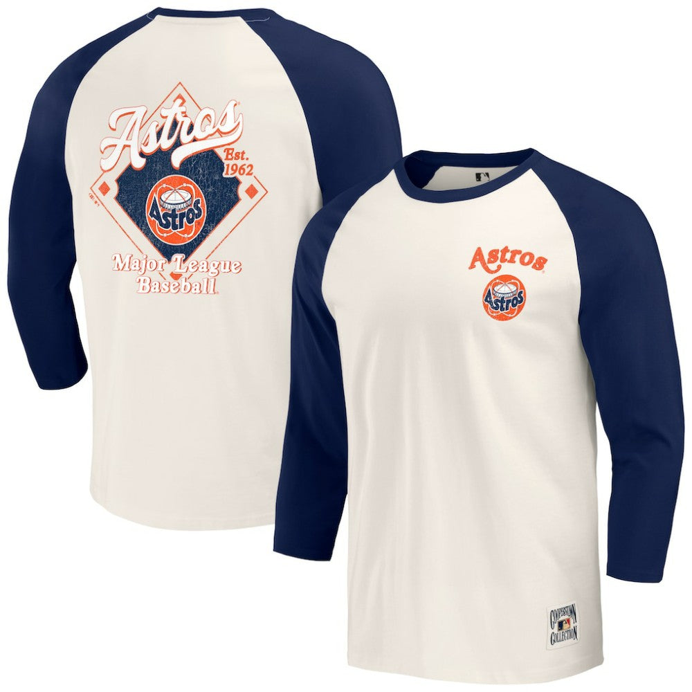 Houston Astros Darius Rucker Collection by Fanatics Cooperstown Collection Raglan 3/4-Sleeve T-Shirt Near Me