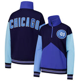 Chicago Cubs Terez Women's Classic Colorblock Quarter-Zip Sweatshirt Discount