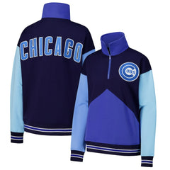 Chicago Cubs Terez Women's Classic Colorblock Quarter-Zip Sweatshirt Discount