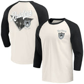 Las Vegas Raiders Darius Rucker Collection Raglan 3/4 Sleeve T-Shirt - Black/White - Fanatics