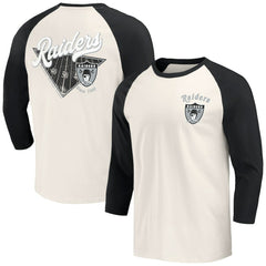 Las Vegas Raiders Darius Rucker Collection Raglan 3/4 Sleeve T-Shirt - Black/White - Fanatics