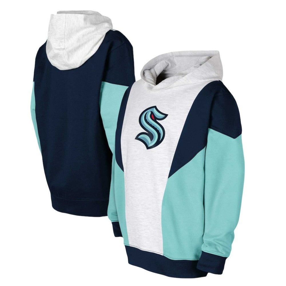 Seattle Kraken Youth Champion League Fleece Pullover Hoodie - Ash/Deep Sea Blue | NHL discount