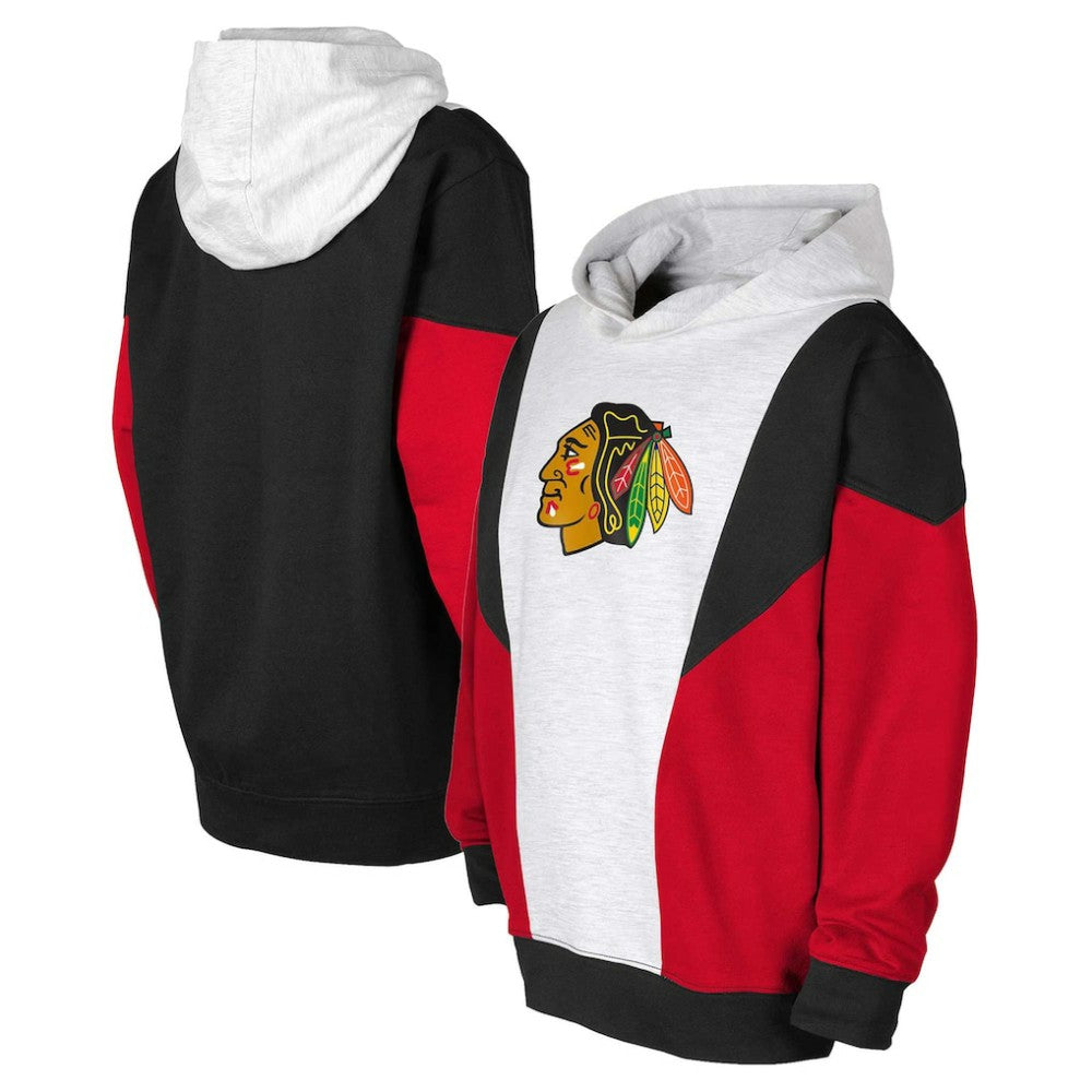 Chicago Blackhawks Youth Champion League Fleece Pullover Hoodie - Ash/Black | NHL online