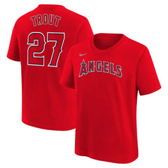 Mike Trout Los Angeles Angels Nike Youth Name & Number T-Shirt Online