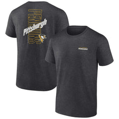 Pittsburgh Penguins Fanatics Backbone T-Shirt - Heather Charcoal | Fanatics Clearance