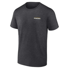 Pittsburgh Penguins Fanatics Backbone T-Shirt - Heather Charcoal | Fanatics Clearance
