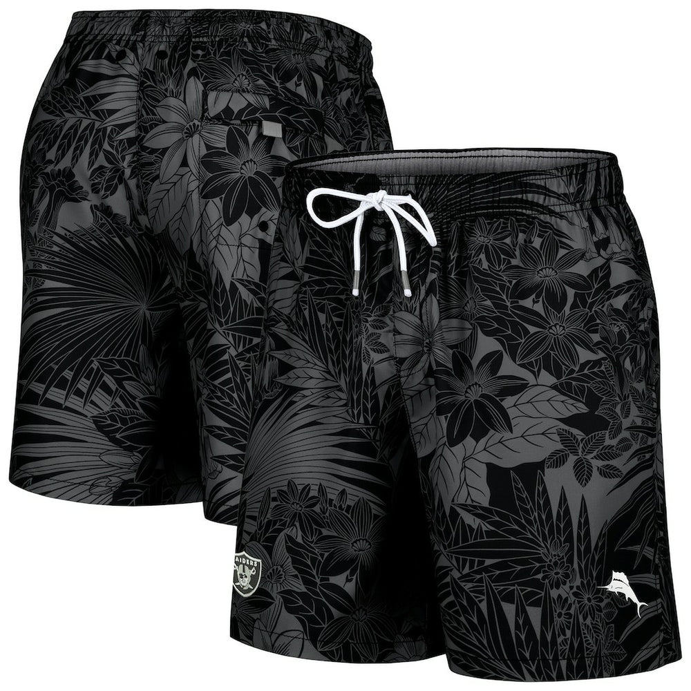 Las Vegas Raiders Santiago Palms Board Shorts - Black - Tommy Bahama