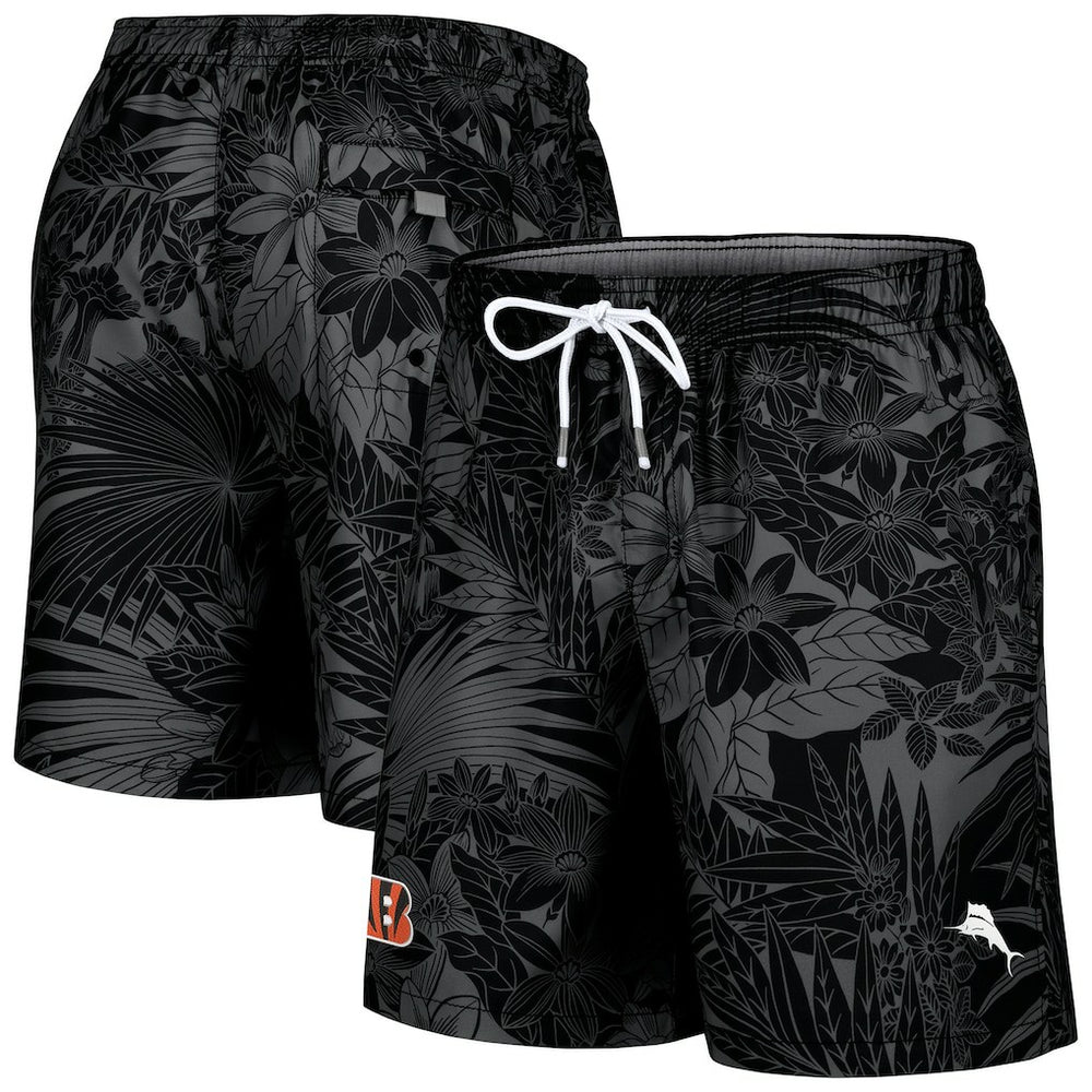 Cincinnati Bengals Santiago Palms Board Shorts - Black - Tommy Bahama