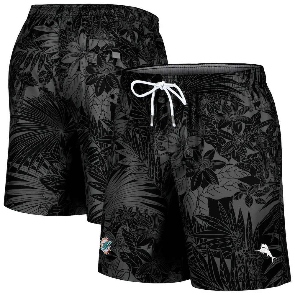 Miami Dolphins Santiago Palms Board Shorts - Black - Tommy Bahama