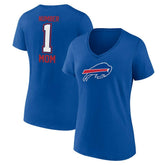 Buffalo Bills Women's Plus Size Mother's Day #1 Mom V-Neck T-Shirt - Royal - Fanatics