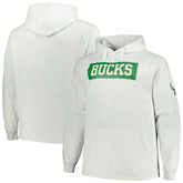 Fanatics Milwaukee Bucks Big & Tall Raglan Tri-Blend Pullover Hoodie Ash