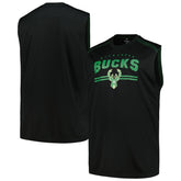 Fanatics Milwaukee Bucks Big & Tall Birdseye Muscle Tank Top Black
