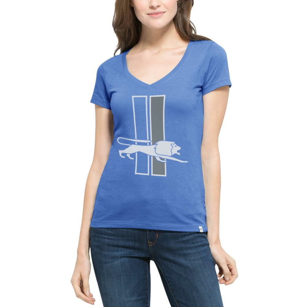 Detroit Lions '47 Women's Crosstown Flanker V-Neck T-Shirt - Blue - 47 brand
