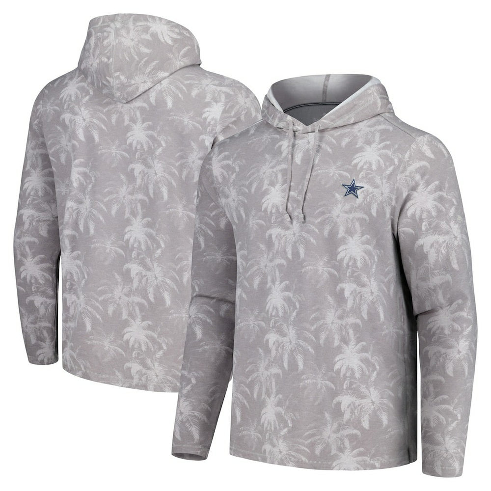 Dallas Cowboys Palm Frenzy Hoodie Long Sleeve T-Shirt - Gray - Tommy Bahama
