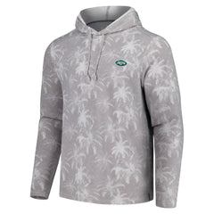 New York Jets Palm Frenzy Hoodie Long Sleeve T-Shirt - Gray - Tommy Bahama