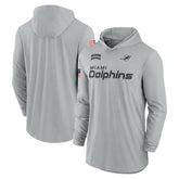 Miami Dolphins 2024 Salute to Service Lightweight Dri-FIT Long Sleeve Hoodie T-Shirt - Gray - Nike