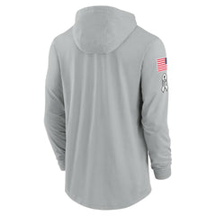New Orleans Saints 2024 Salute to Service Lightweight Dri-FIT Long Sleeve Hoodie T-Shirt - Gray - Nike