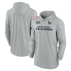 Houston Texans 2024 Salute to Service Lightweight Dri-FIT Long Sleeve Hoodie T-Shirt - Gray - Nike