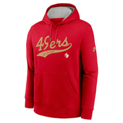 San Francisco 49ers Rewind Club Logo Pullover Hoodie - Scarlet - Nike