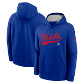 New England Patriots Rewind Club Logo Pullover Hoodie - Royal - Nike