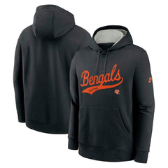 Cincinnati Bengals Rewind Club Logo Pullover Hoodie - Black - Nike