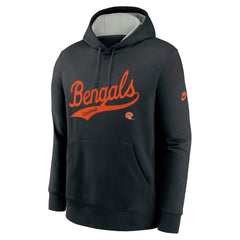 Cincinnati Bengals Rewind Club Logo Pullover Hoodie - Black - Nike