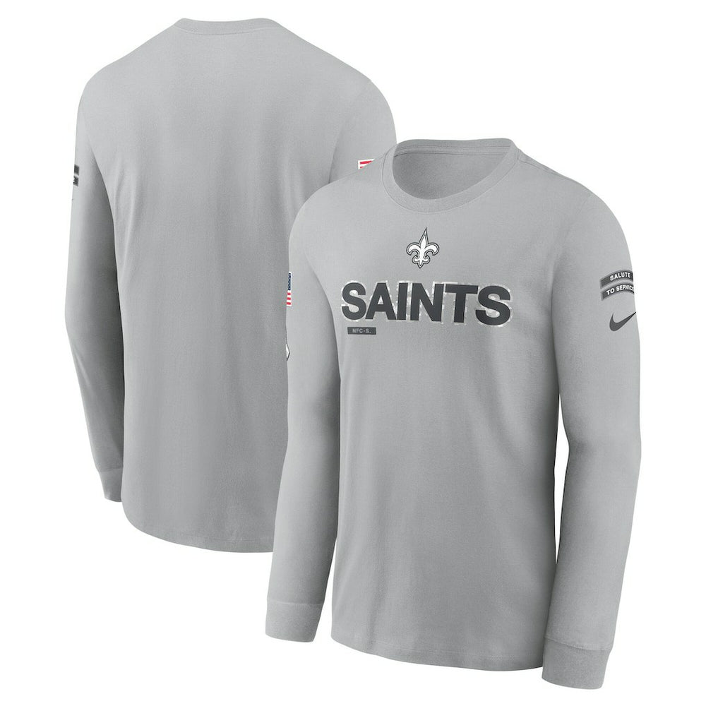 New Orleans Saints 2024 Salute To Service Long Sleeve T-Shirt - Gray - Nike