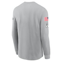 Las Vegas Raiders 2024 Salute To Service Long Sleeve T-Shirt - Gray - Nike
