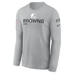 Cleveland Browns 2024 Salute To Service Long Sleeve T-Shirt - Gray - Nike