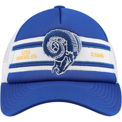 Los Angeles Rams Youth Stripe Trucker Adjustable Hat - Royal - Mitchell & Ness