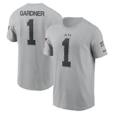 Ahmad Sauce Gardner New York Jets 2024 Salute To Service Name & Number T-Shirt - Gray - Nike