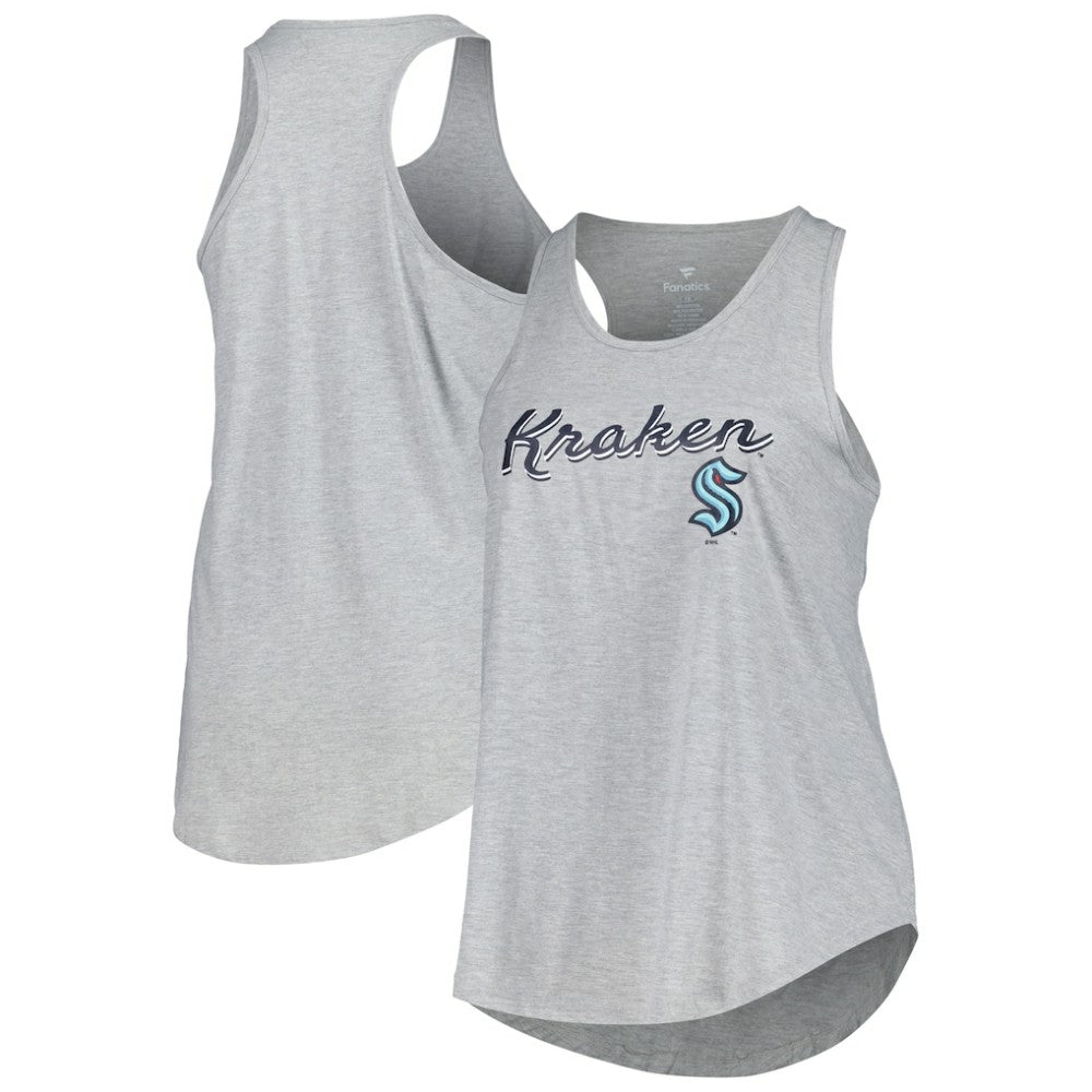 Seattle Kraken Fanatics Women's Plus Size Racerback Tank Top - Heather Gray | Fanatics sale