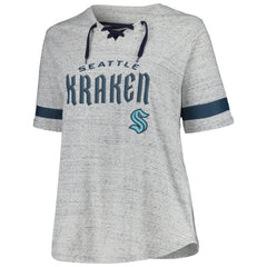 Seattle Kraken Fanatics Women's Plus Size Lace-Up T-Shirt - Heather Gray | Fanatics near me