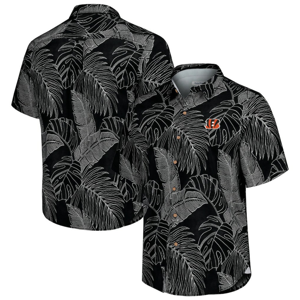 Cincinnati Bengals Sport Vine Line Button-Down Shirt - Black - Tommy Bahama