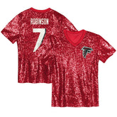 Bijan Robinson Atlanta Falcons Girls Youth Sequin V-Neck Fashion Jersey - Red - NFL