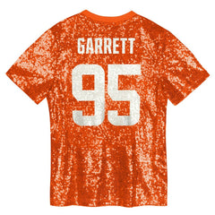 Myles Garrett Cleveland Browns Girls Youth Sequin V-Neck Fashion Jersey - Orange - NFL