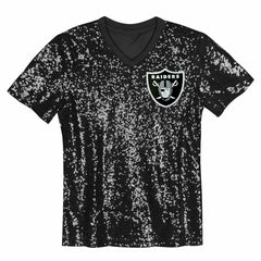 Maxx Crosby Las Vegas Raiders Girls Youth Sequin V-Neck Fashion Jersey - Black - NFL