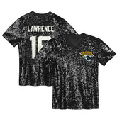 Trevor Lawrence Jacksonville Jaguars Girls Youth Sequin V-Neck Fashion Jersey - Black - NFL