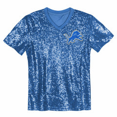 Aidan Hutchinson Detroit Lions Girls Youth Sequin V-Neck Fashion Jersey - Blue - NFL