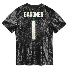 Sauce Gardner New York Jets Girls Youth Sequin V-Neck Fashion Jersey - Black - NFL