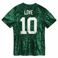Jordan Love Green Bay Packers Girls Youth Sequin V-Neck Fashion Jersey - Green - NFL