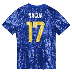 Puka Nacua Los Angeles Rams Girls Youth Sequin V-Neck Fashion Jersey - Royal - NFL