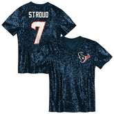 C.J. Stroud Houston Texans Girls Youth Sequin V-Neck Fashion Jersey - Navy - NFL