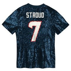 C.J. Stroud Houston Texans Girls Youth Sequin V-Neck Fashion Jersey - Navy - NFL