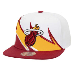 Mitchell & Ness Miami Heat Waverunner Snapback Hat White/Red