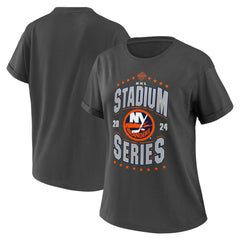New York Islanders WEAR by Erin Andrews Women's 2024 NHL Stadium Series Boyfriend T-Shirt - Charcoal | NHL sale