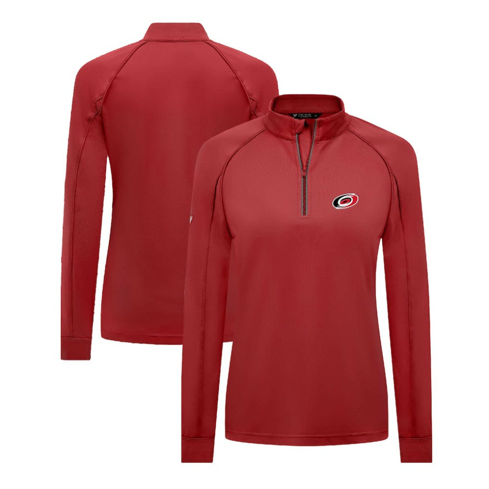Carolina Hurricanes Levelwear Women's Kinetic Insignia Core Quarter-Zip Pullover Top - Red | NHL near me