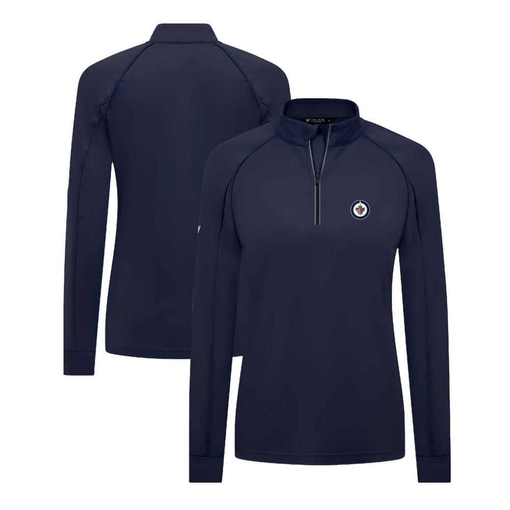 Winnipeg Jets Levelwear Women's Kinetic Insignia Core Quarter-Zip Pullover Top - Navy | NHL sale